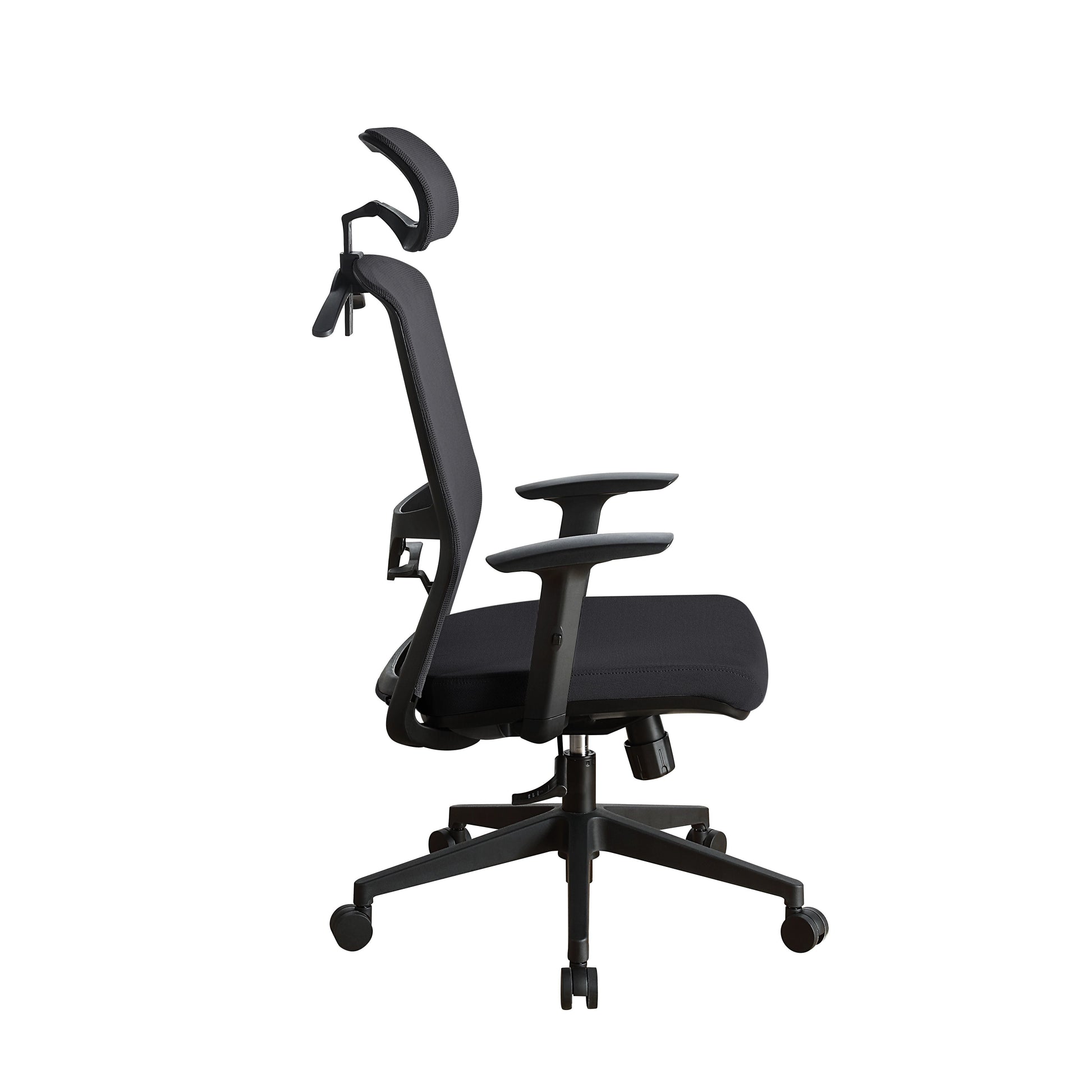 ACME •KD, Office Chair•Seat: Swivel (360 Degrees), and Adjustable Height•Padded Seat Cushion•Back Cushion w/Breathable Mesh Material•5-Star Base w/Casters•Seat Cushion Thickness: 3"•Adjustable Headrest(3 Angels & 6 cm) & Armrest(8 cm) | Meri Furniture