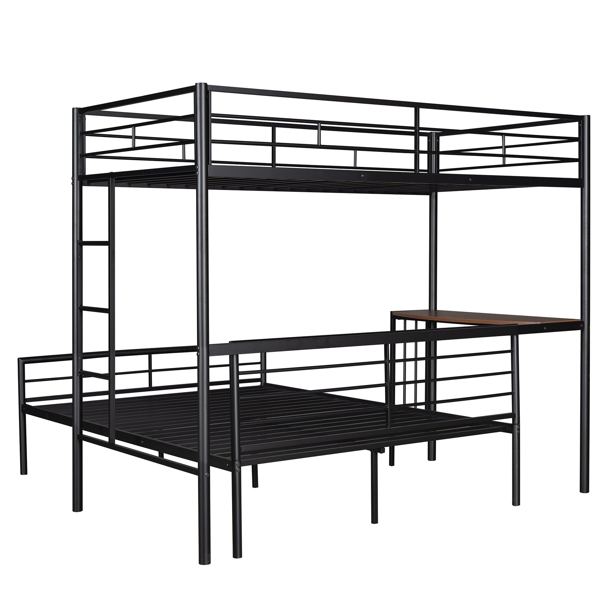 Bunk Bed With Desk, Ladder And Quality Slats For Bedroom
