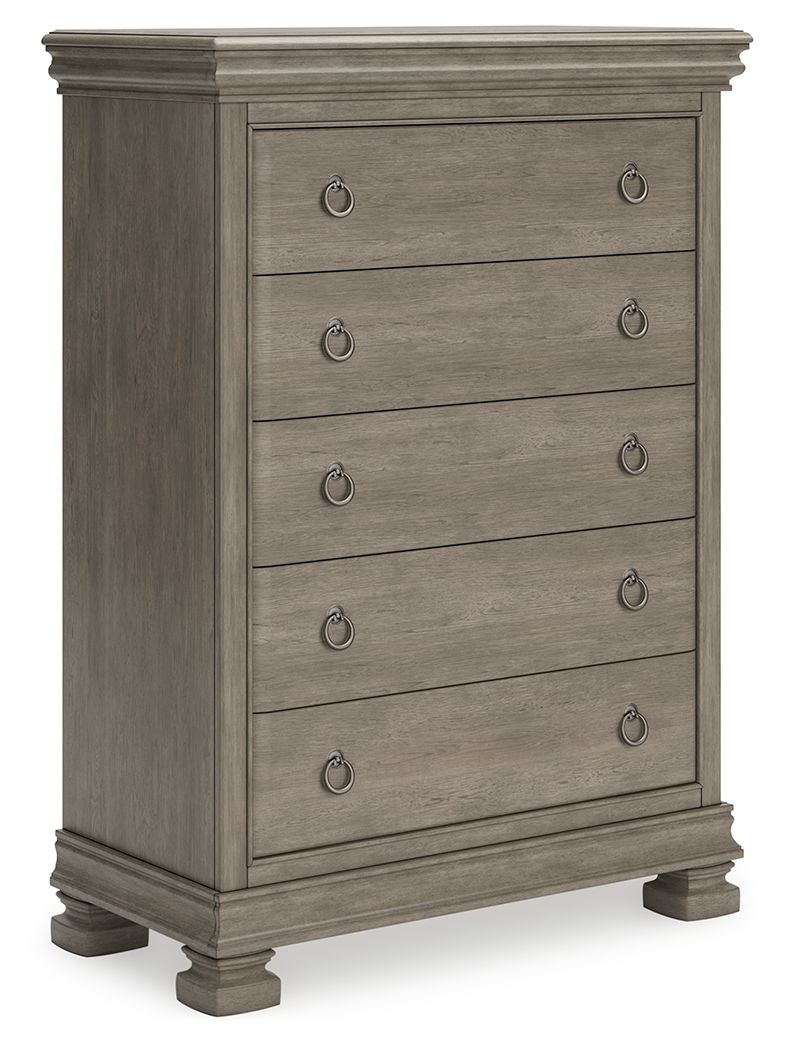 Signature Design by Ashley® Lexorne - Gray - Five Drawer Chest | Meri Furniture