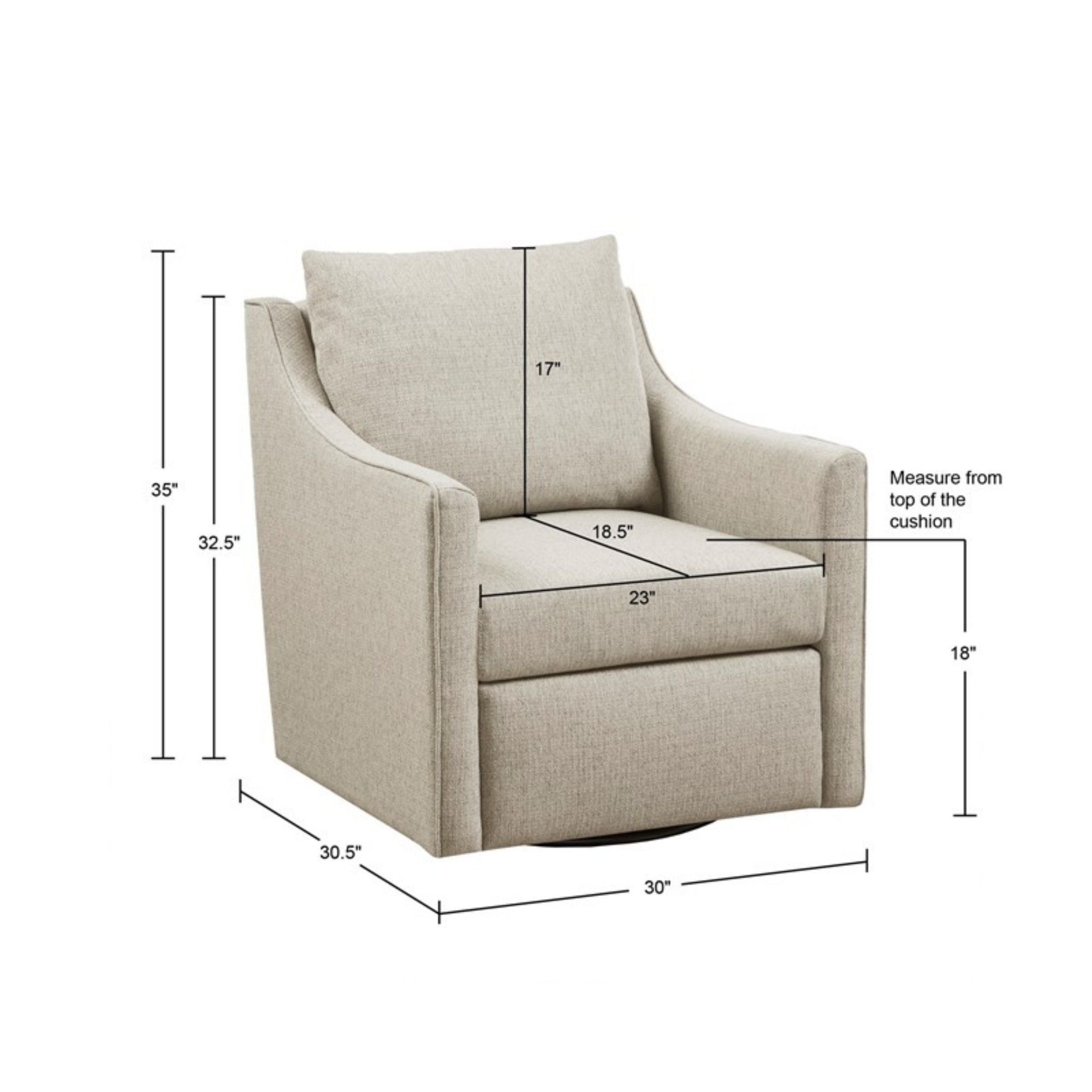 Bedford - Swivel Armchair - Natural