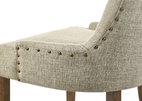 ACME Yotam - Side Chair (Set of 2) - Beige Fabric & Salvaged Oak Finish | Meri Furniture