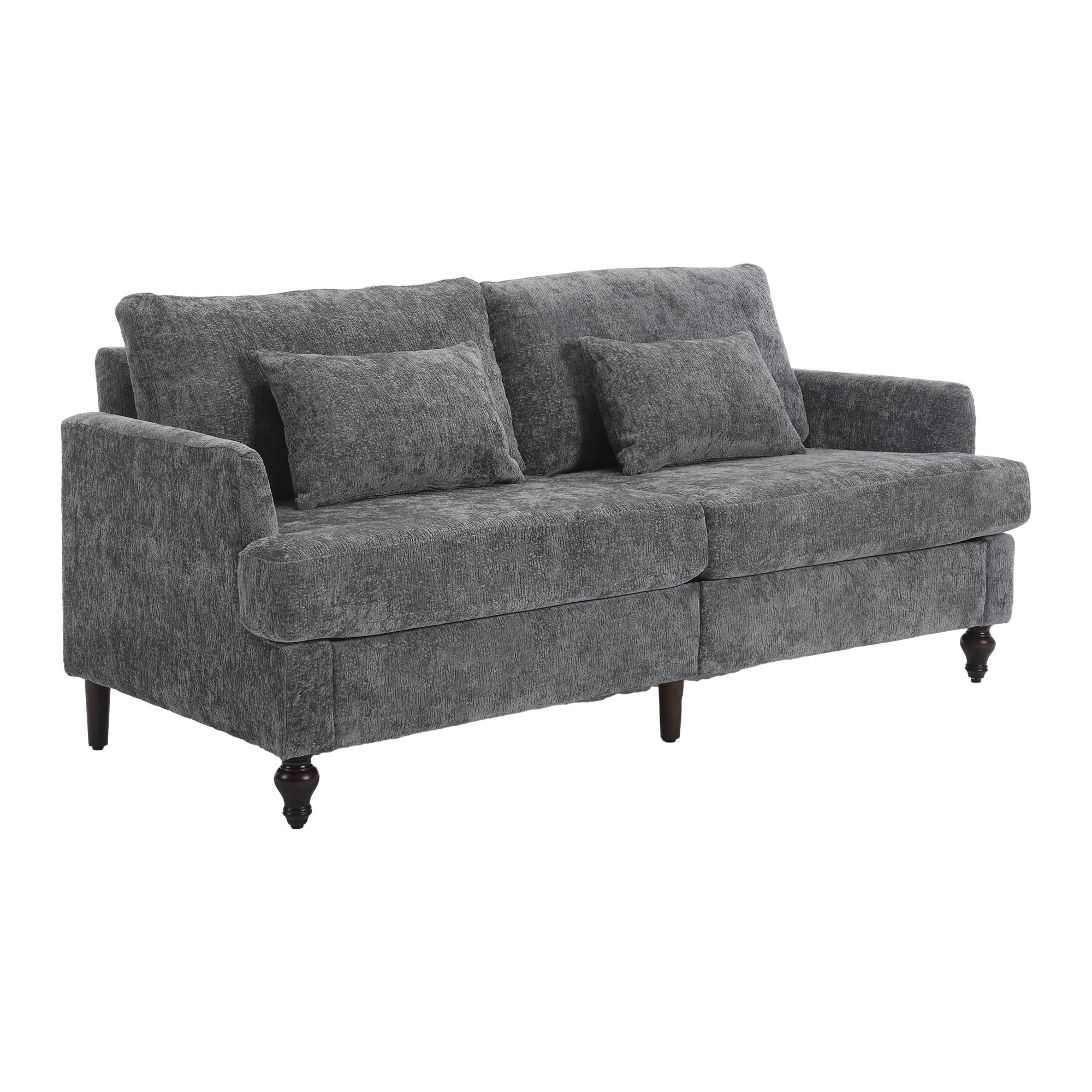 Mid Century Modern Fabric Loveseat Sofa, 2 Seat Upholstered Couch