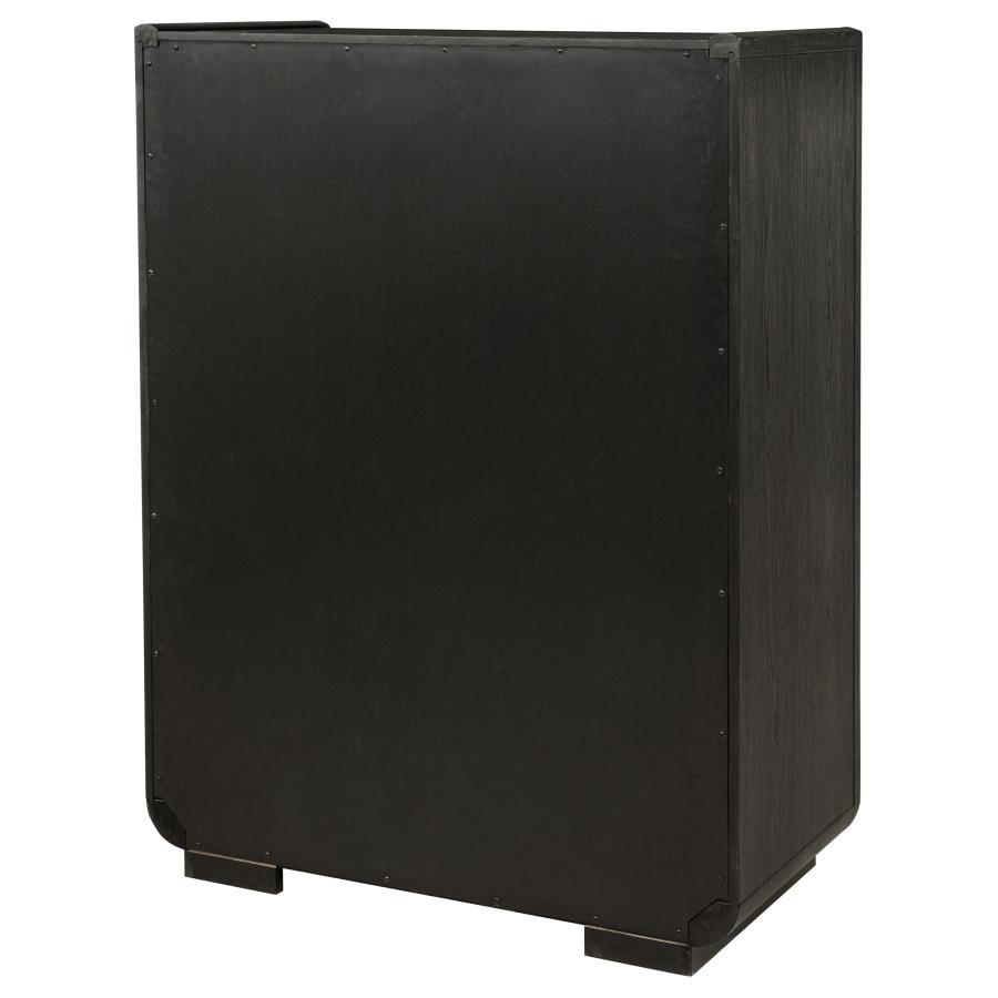 Leandro - 5-Drawer Bedroom Chest Of Drawers - Burnished Black