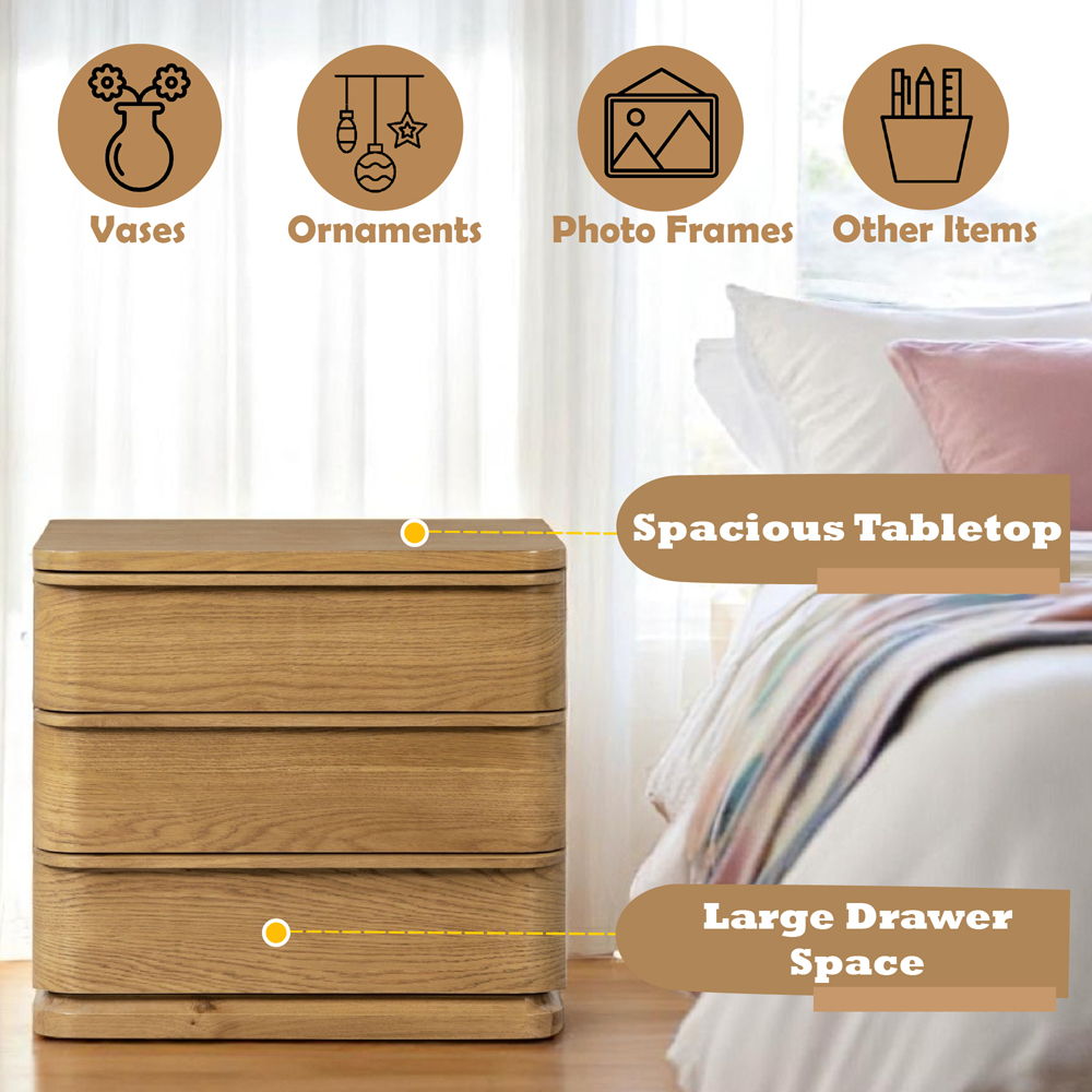 Zoey - Nightstand - Oak