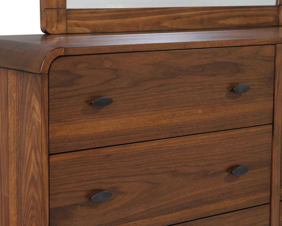 Coaster Fine Furniture Robyn - 6-Drawer Dresser With Mirror - Dark Walnut | Meri Furniture