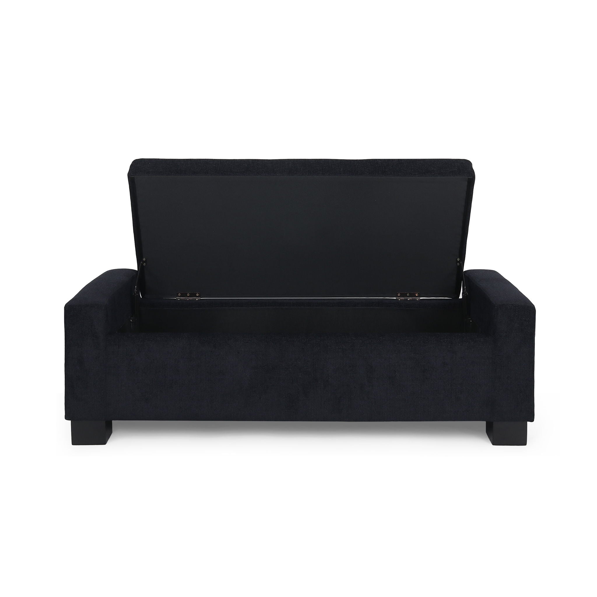 Textured Fabric Ottoman Bench With Hinged Lid