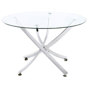Coaster Fine Furniture Beckham - Round Glass Top Dining Table | Meri Furniture