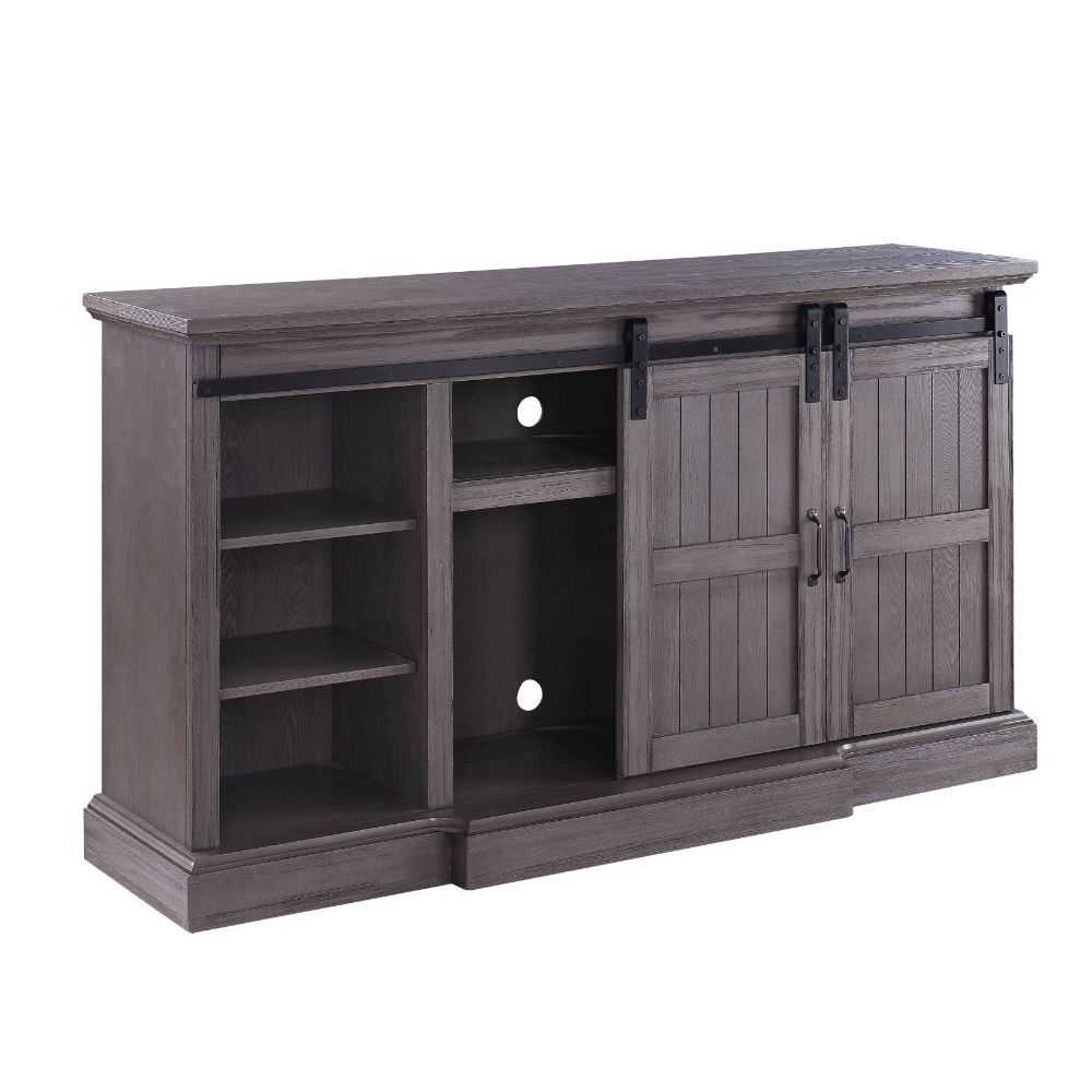 ACME Admon - TV Stand - Gray Oak | Meri Furniture