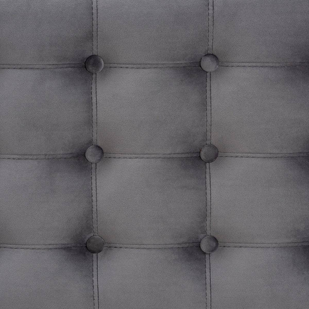 Kaylee Modern and Contemporary Grey Velvet Fabric Upholstered Button-Tufted Storage Ottoman Bench