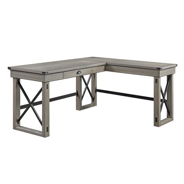 ACME Corner Writing Desk Orientation: "L" Shape Left Top Storage: 1 DrawerSlatted BaseFull Extension Drawer GlideSide Metal Drawer GlideFelt Lined Drawer | Meri Furniture