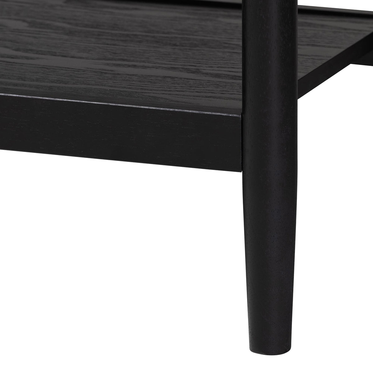 Shirin Mid-Century Beige Fabric and Black Wood 6-Drawer Dresser