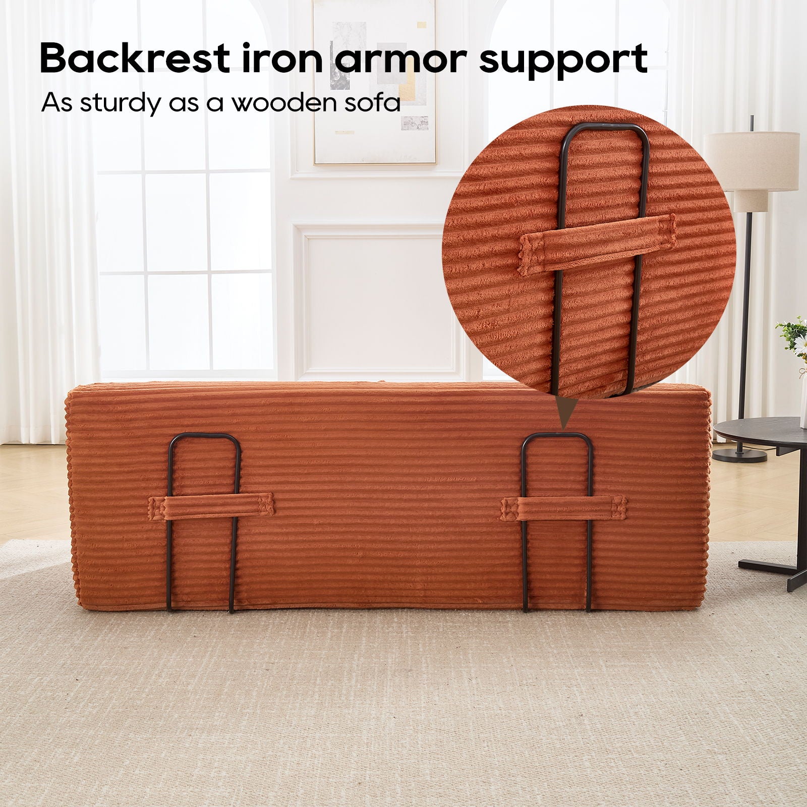 Convertible Loveseat Sofa Bed With Memory Foam & Steel Frame