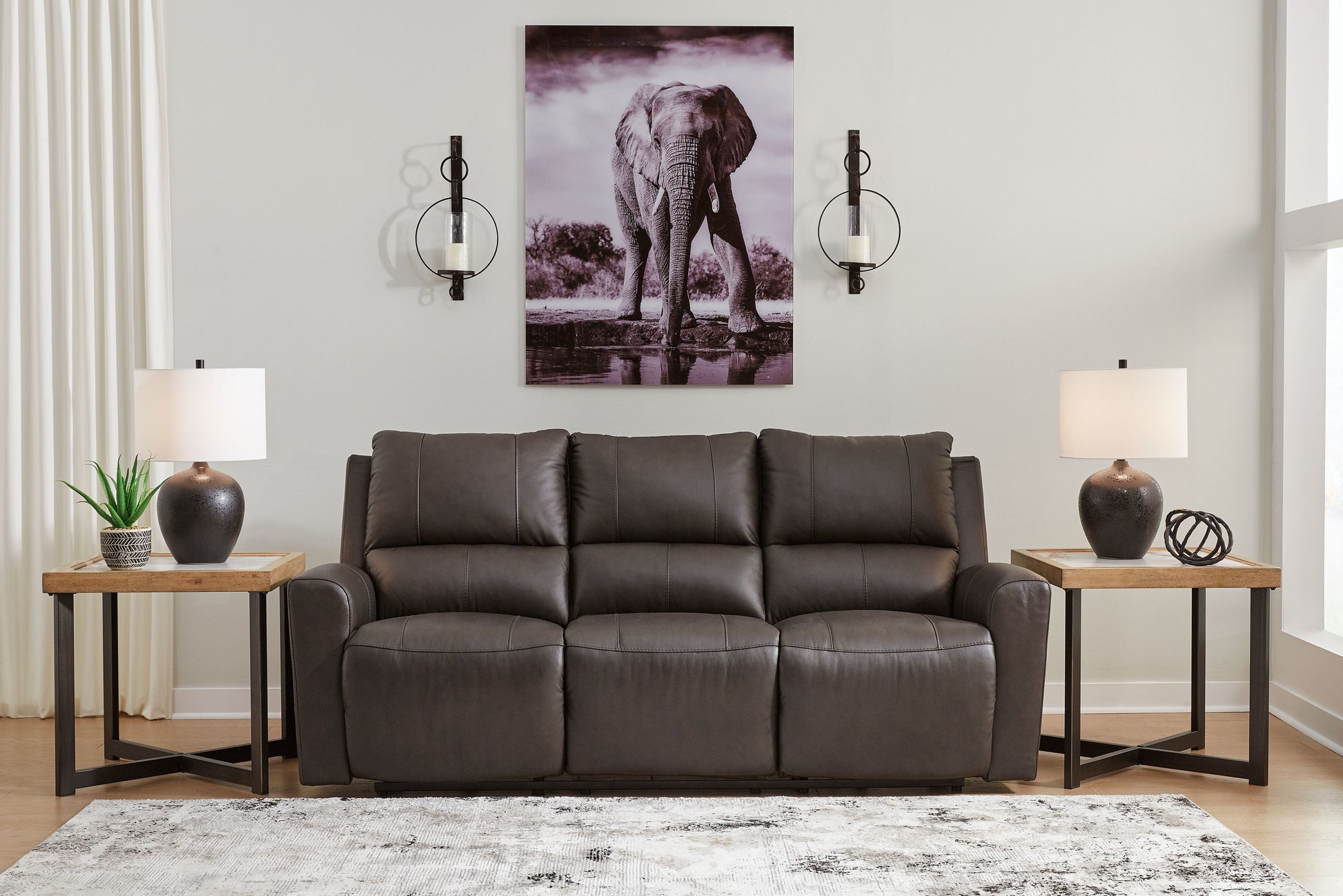Signature Design by Ashley® Boxmere - Storm - Reclining Power Sofa | Meri Furniture