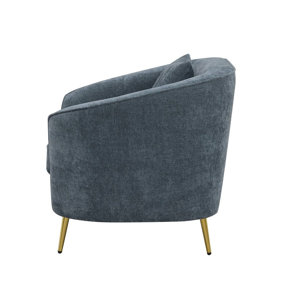 ACME Nakendra - Loveseat With 2 Pillows - Cobalt Gray | Meri Furniture