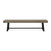 Outdoor Patio Bench - Gray / Rustic Metal