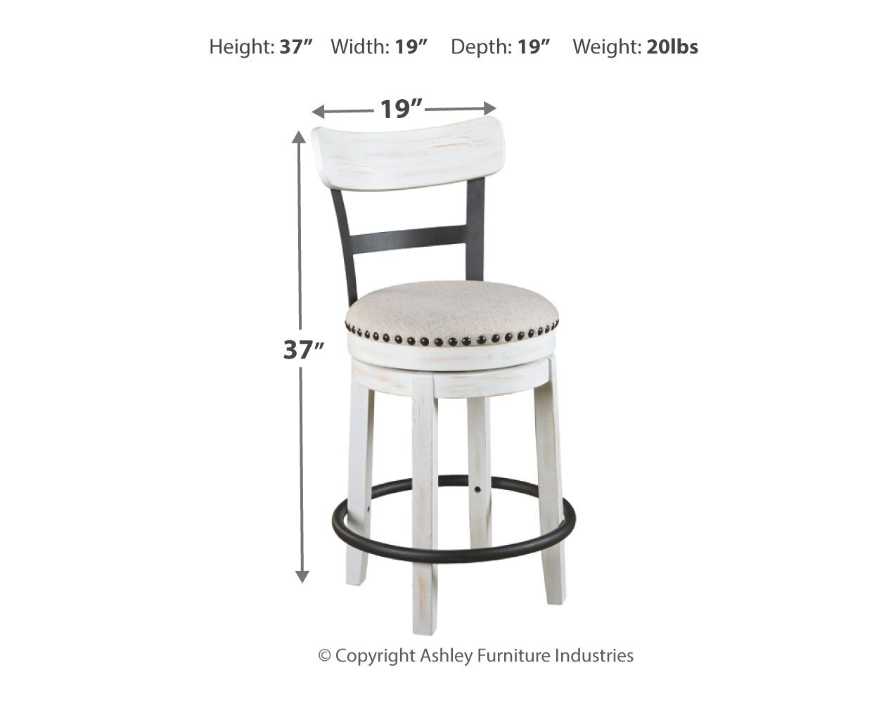Signature Design by Ashley® Valebeck - Full Back Swivel Stool | Meri Furniture