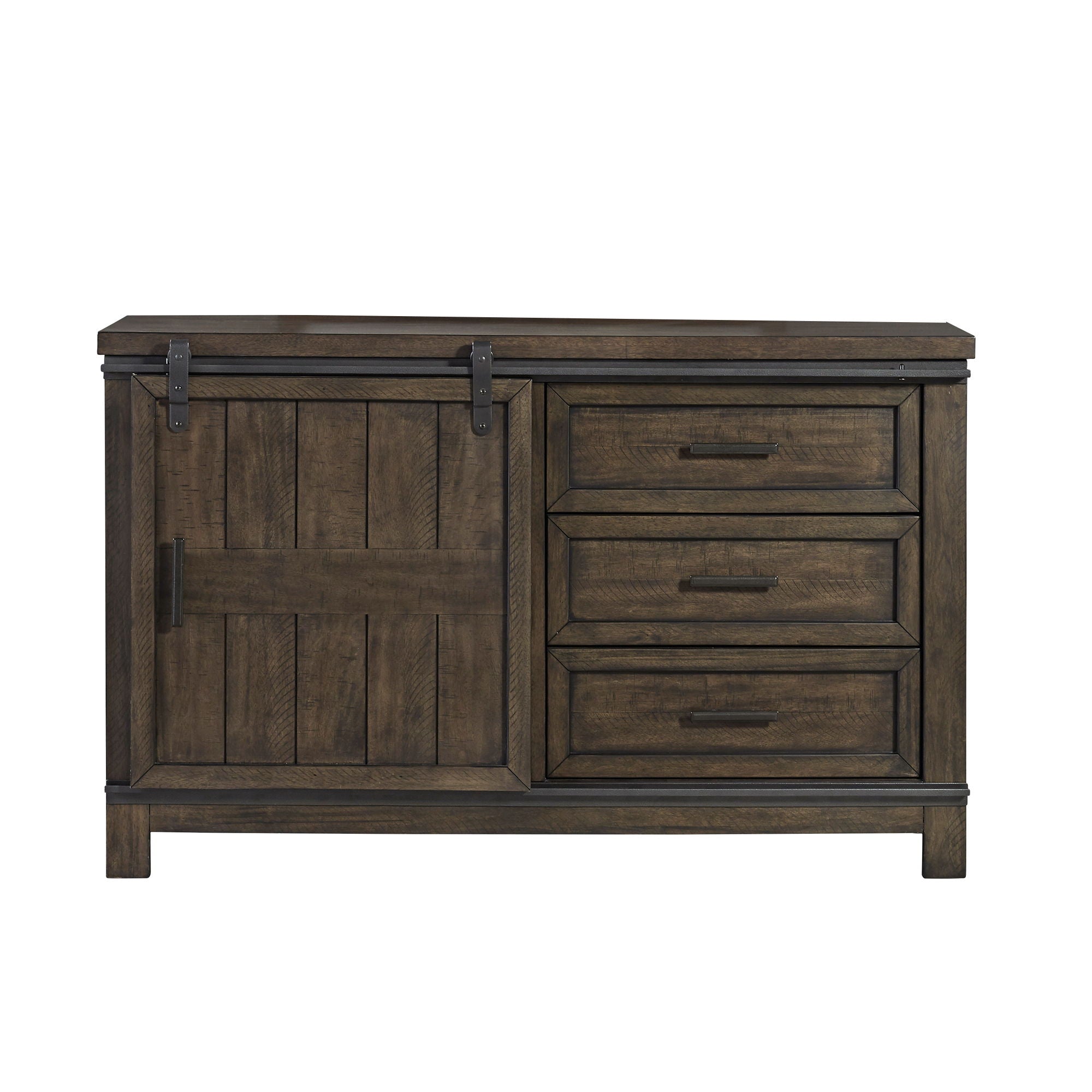 Liberty Furniture Thornwood Hills - Barn Door Dresser - Dark Brown | Meri Furniture