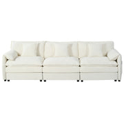 Modern Chenille Oversized Deep Seat Sectional Sofa With Pillows