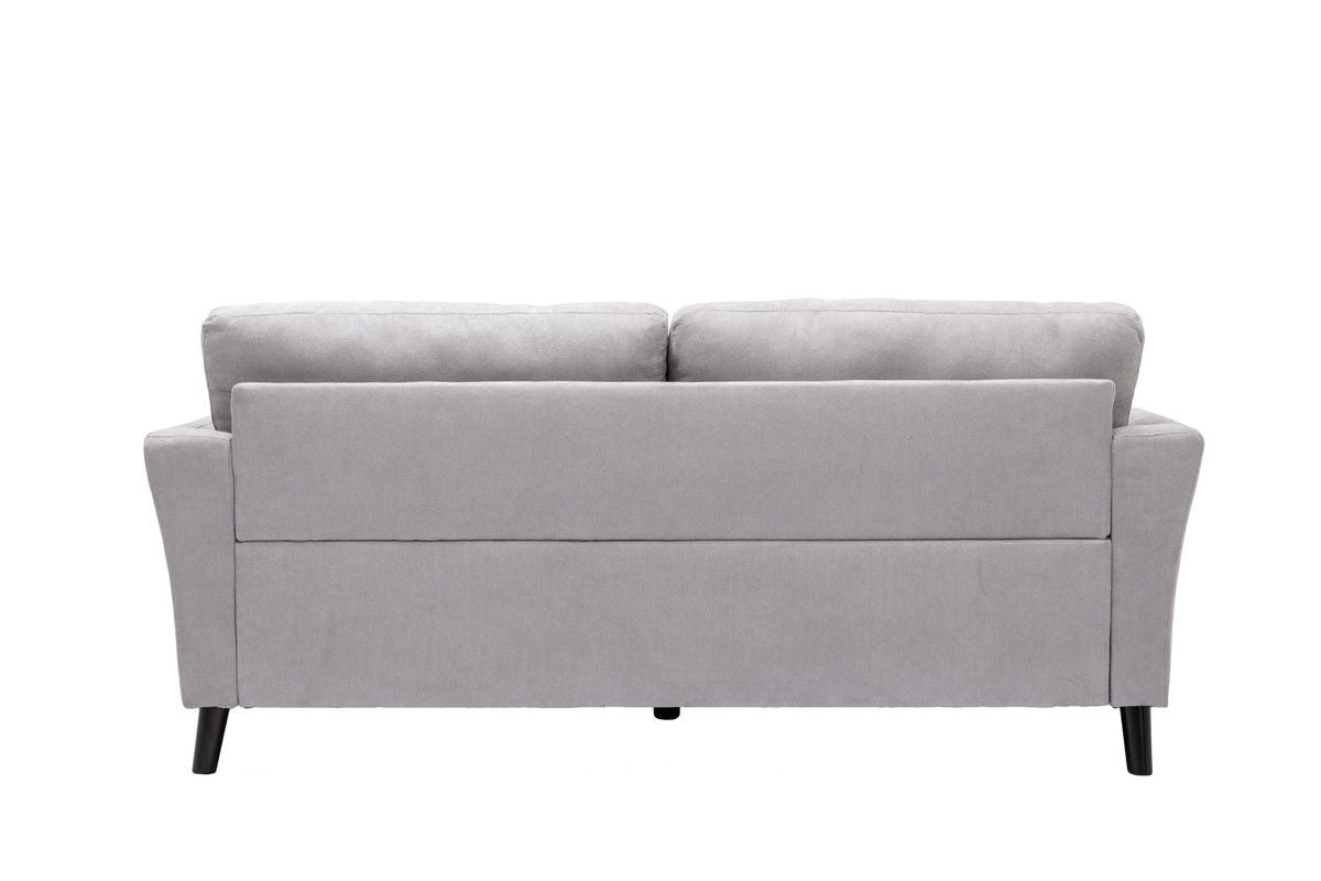 Damian 77"W Light Gray Woven Fabric Sofa