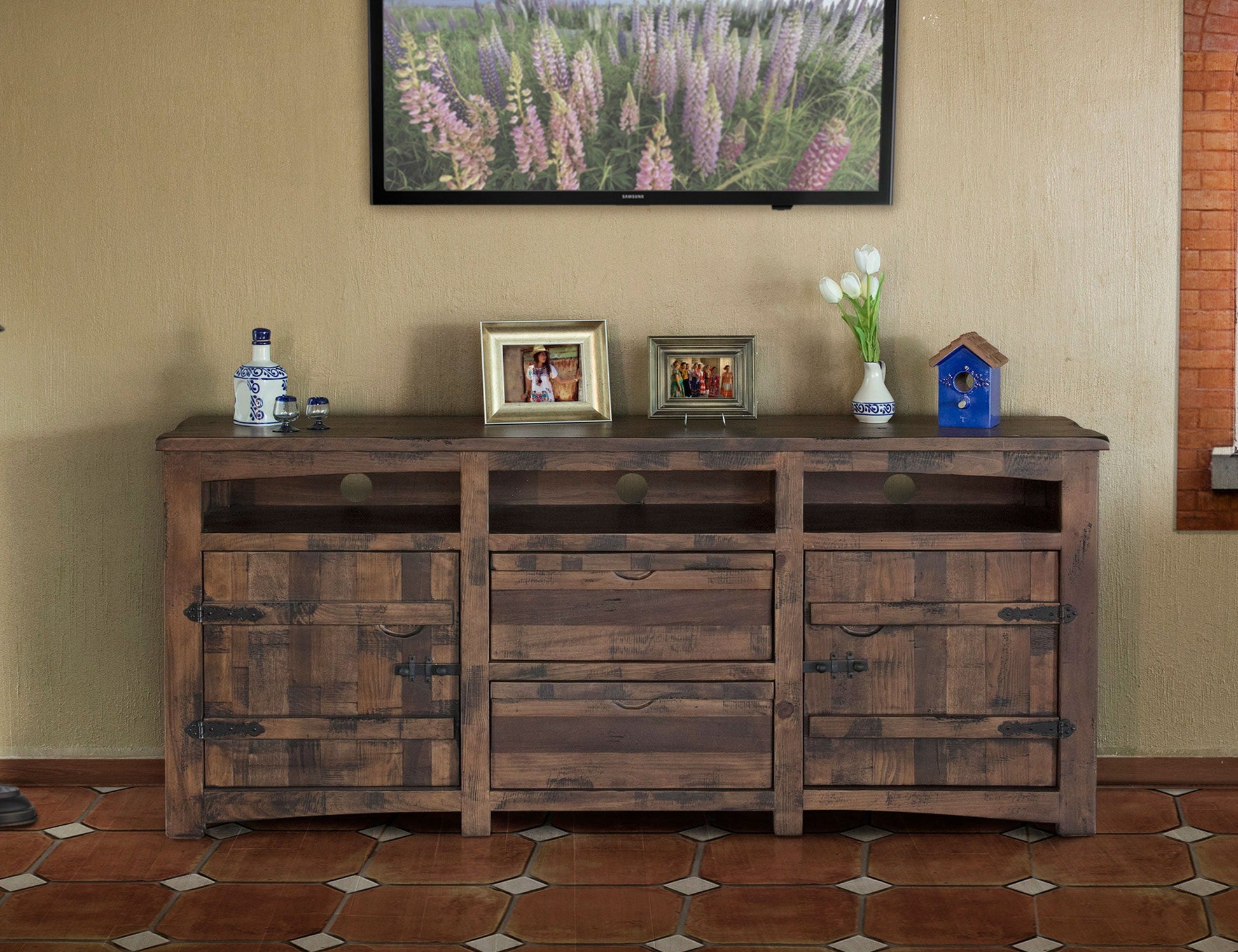 International Furniture Direct Mezcal - TV Stand with Drawers | Meri Furniture