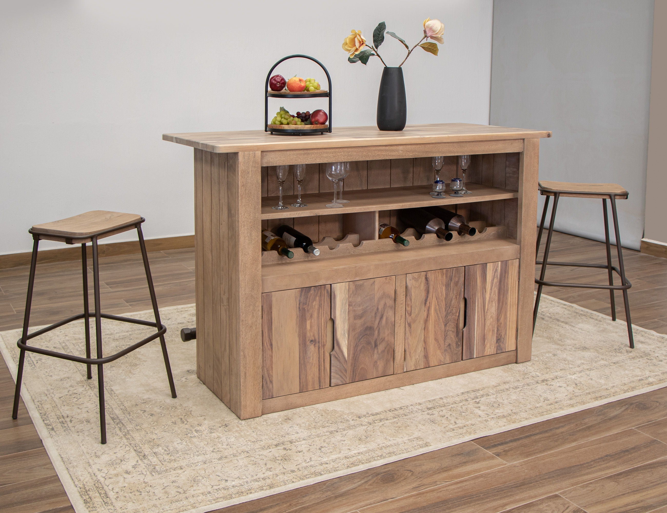 International Furniture Direct Natural Parota - Stool | Meri Furniture