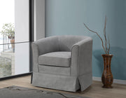 Tucker 28"W Steel Gray Woven Fabric Swivel Barrel Chair