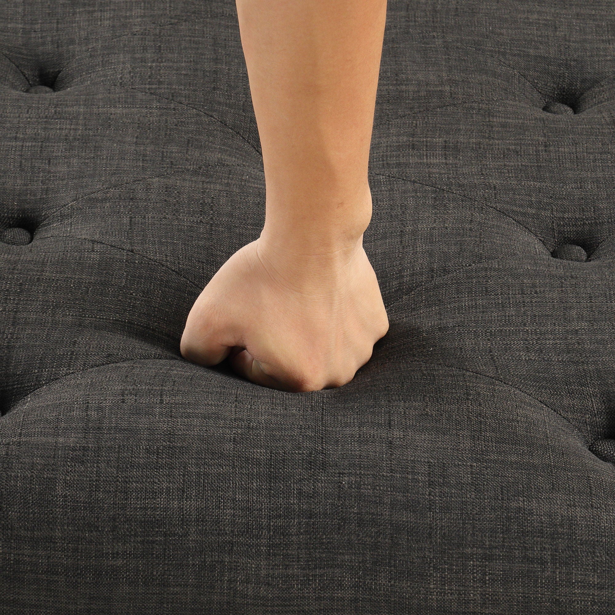 Convertible Folding Sofa Bed Ottoman With Memory Mattress And Tufted Design