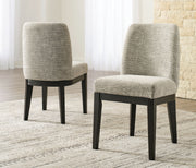 Signature Design by Ashley® Burkhaus - Beige / Dark Brown - Dining Uph Side Chair (Set of 2) | Meri Furniture
