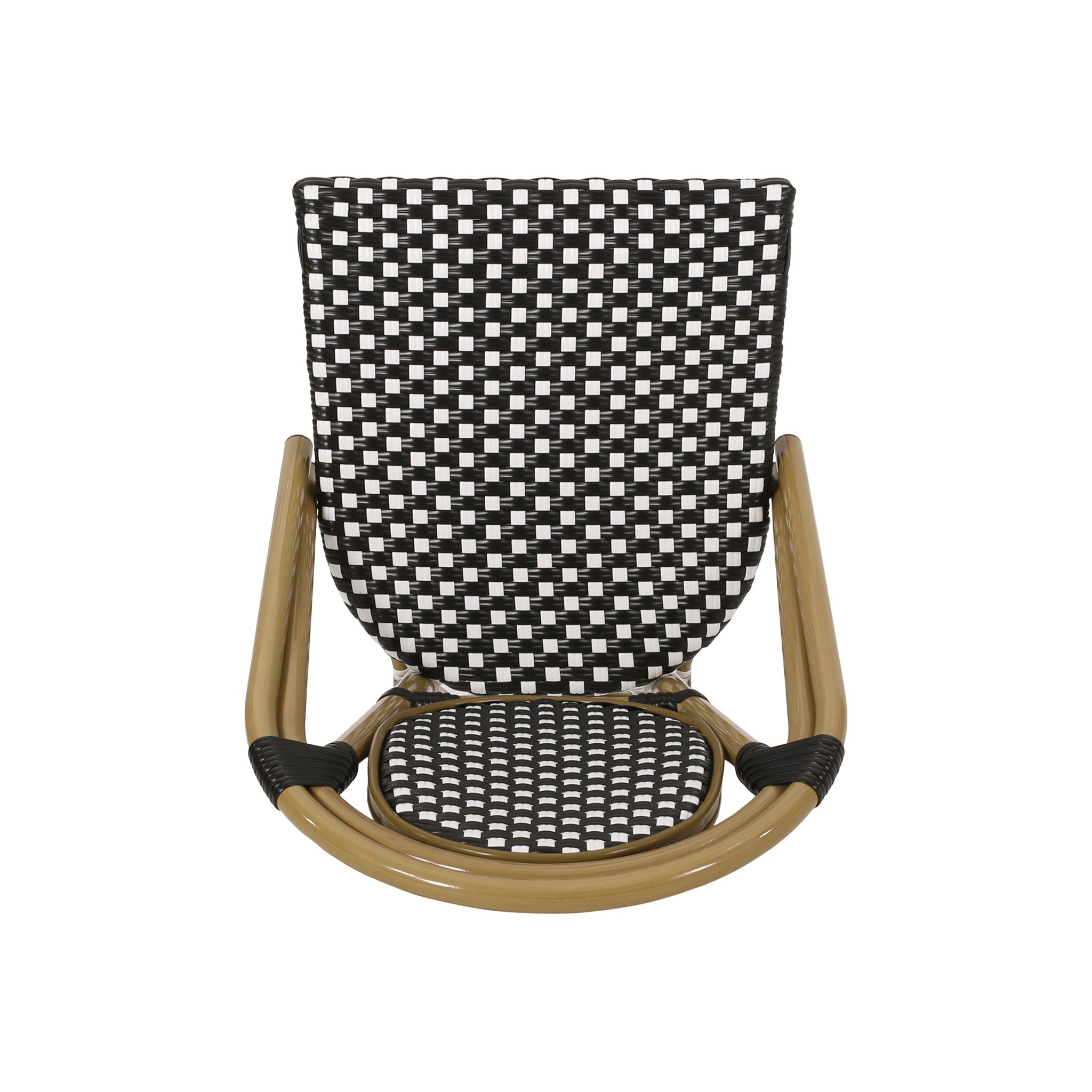 Outdoor Rattan And Aluminum French Bistro Chair Set