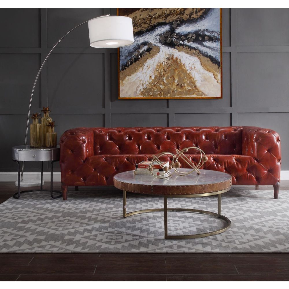 ACME Orsin - Sofa - Merlot Top Grain Leather | Meri Furniture