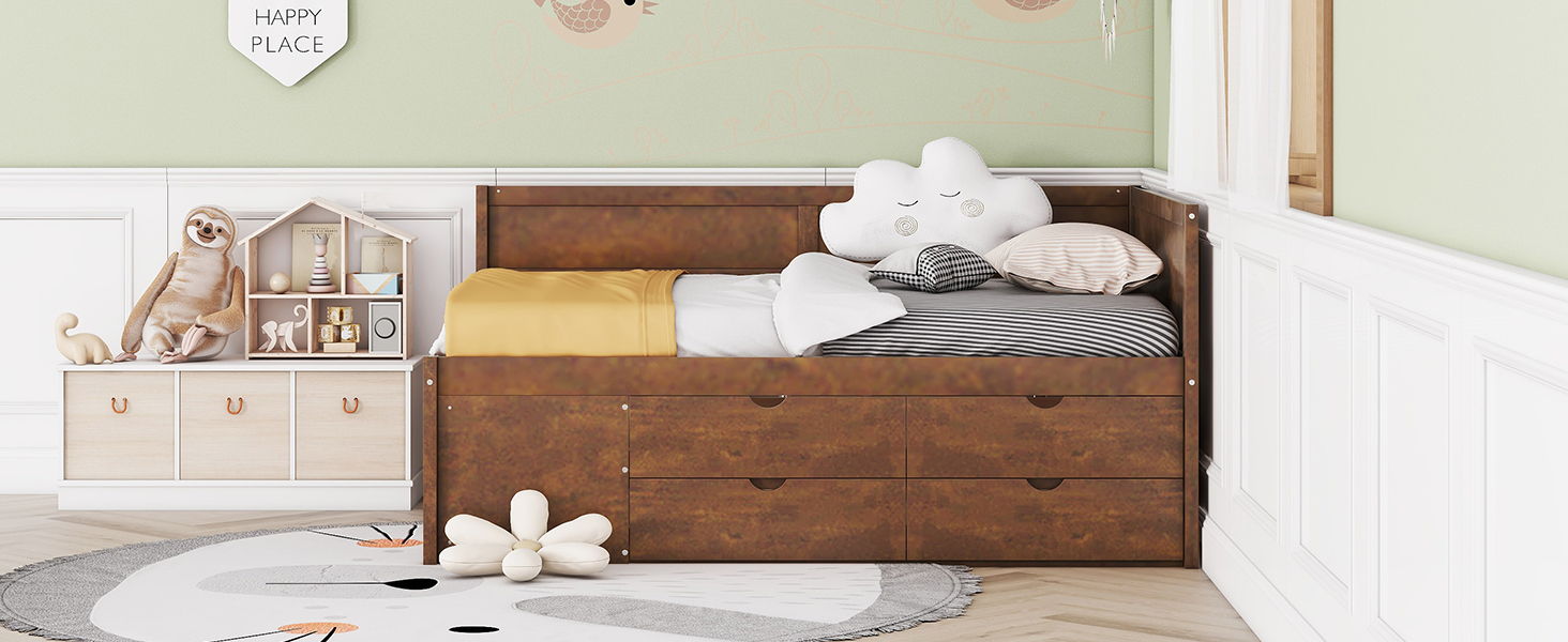 Daybed With Drawers And Shelves