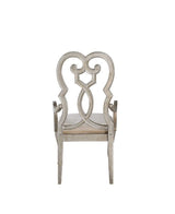 ACME Esteban - Chair (Set of 2) - Ivory Velvet & Antique Champagne Finish | Meri Furniture