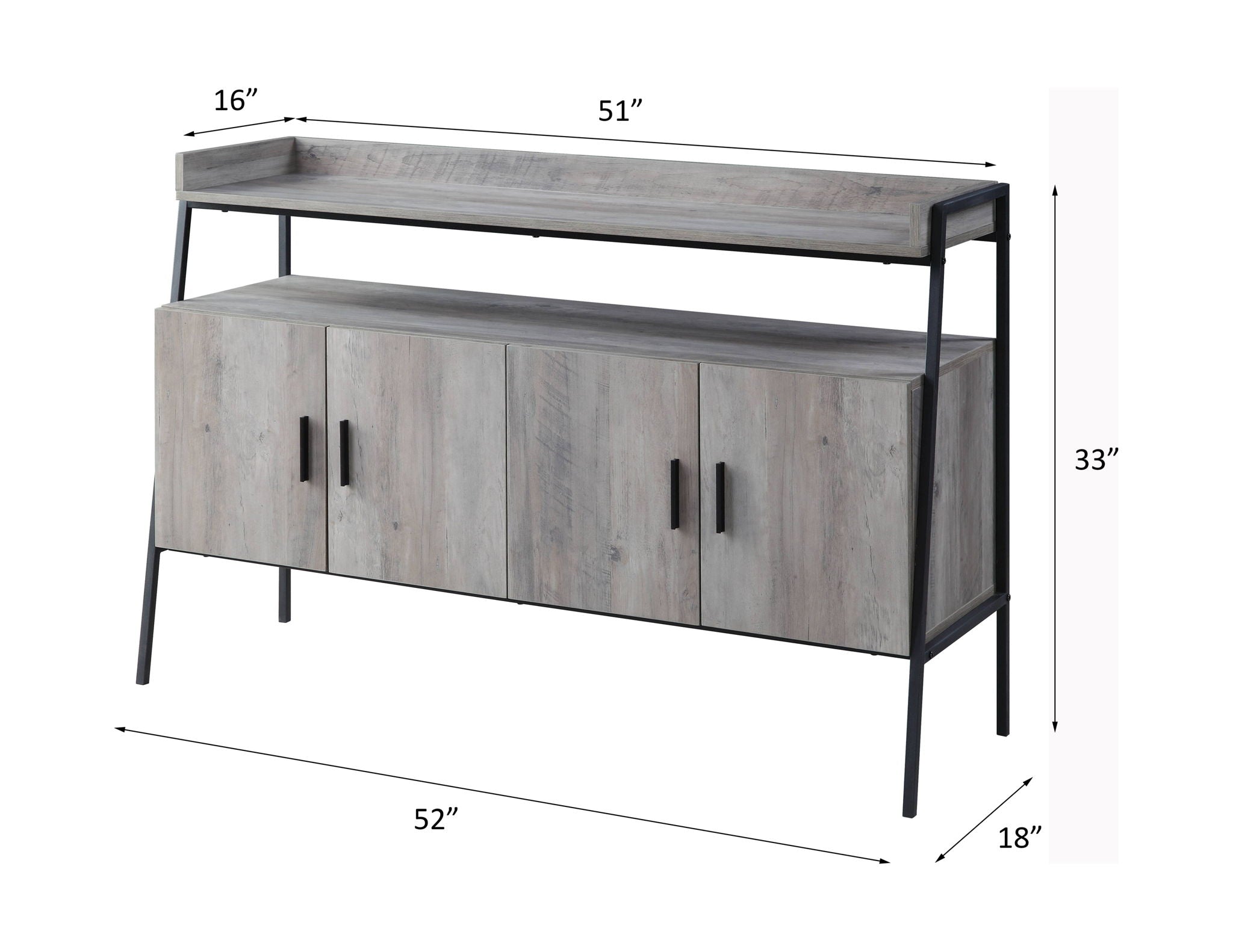 Samiya - TV Stand - Gray Oak & Black