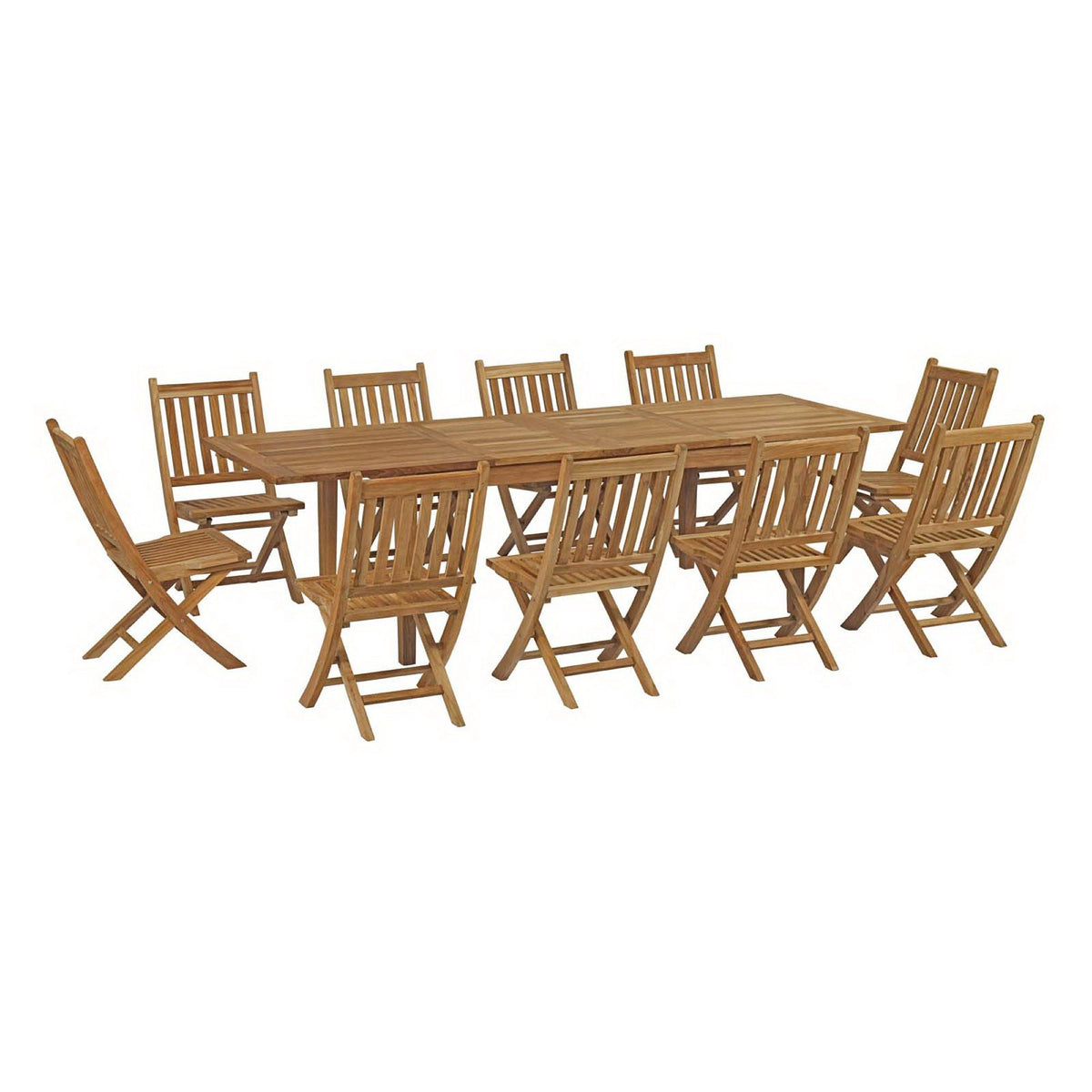 Marina 11 Piece Outdoor Patio Teak Dining Set by Modway