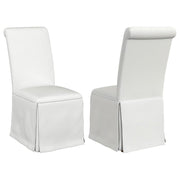 Coaster Fine Furniture Shawna - Upholstered Skirted Dining Chair (Set of 2) - White | Meri Furniture