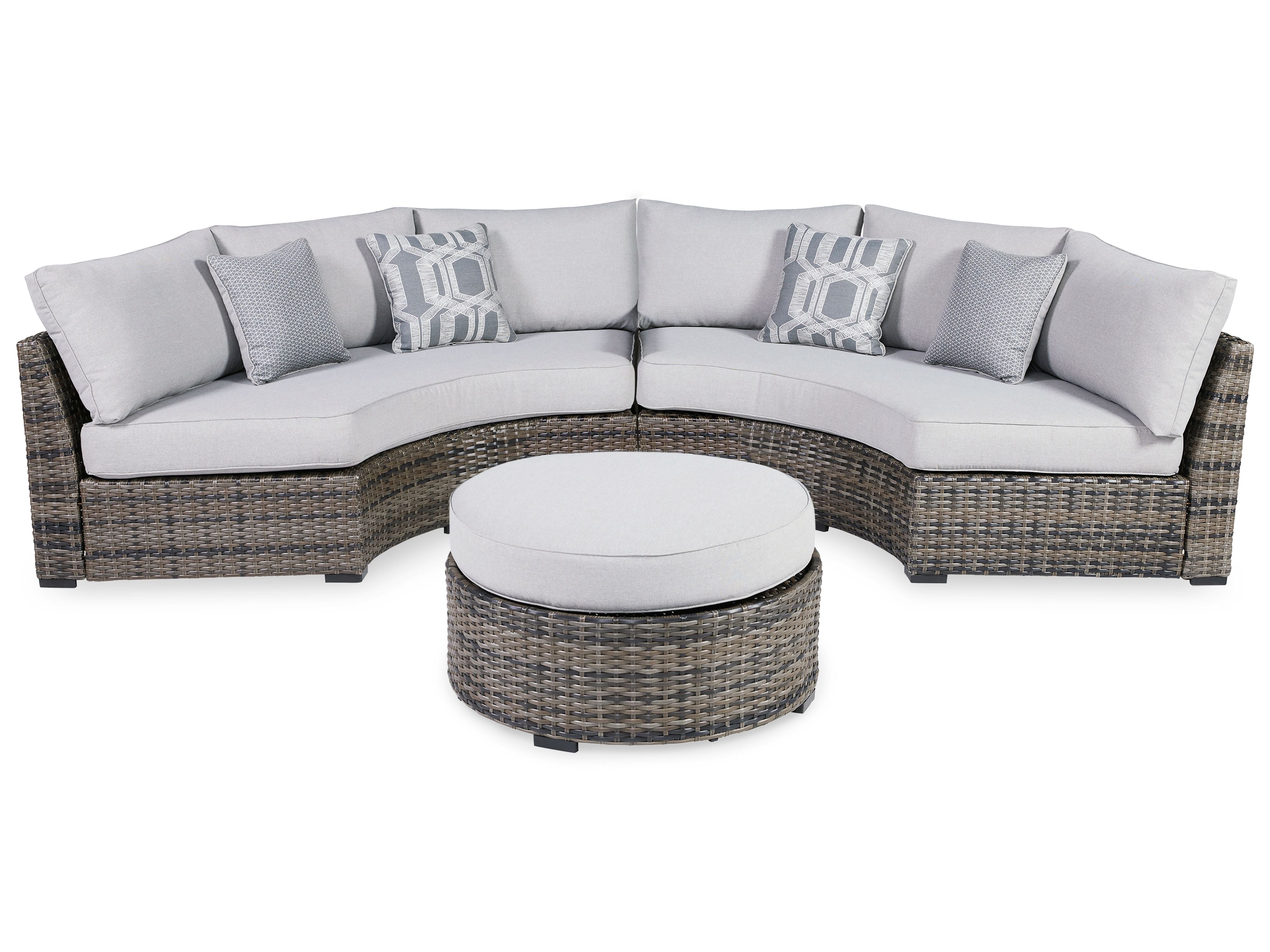Signature Design by Ashley® Harbor Court - Dark Gray - 3 Pc. - Sectional Lounge Set | Meri Furniture