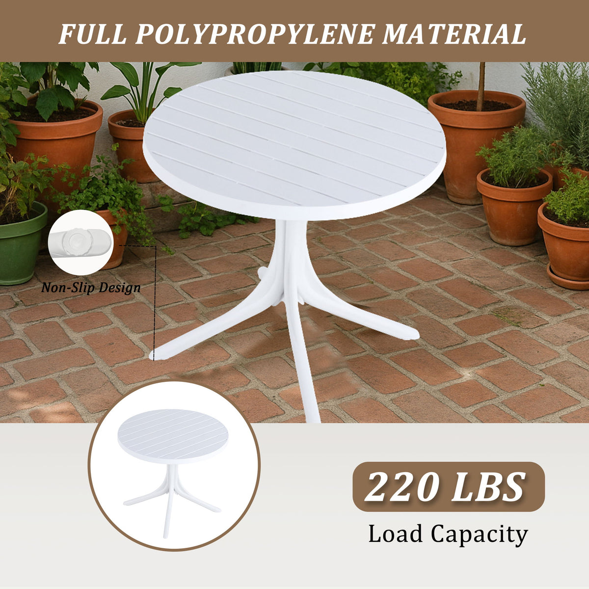 4 Piece Set Of Single Chairs, Traditional Elements With Round Table