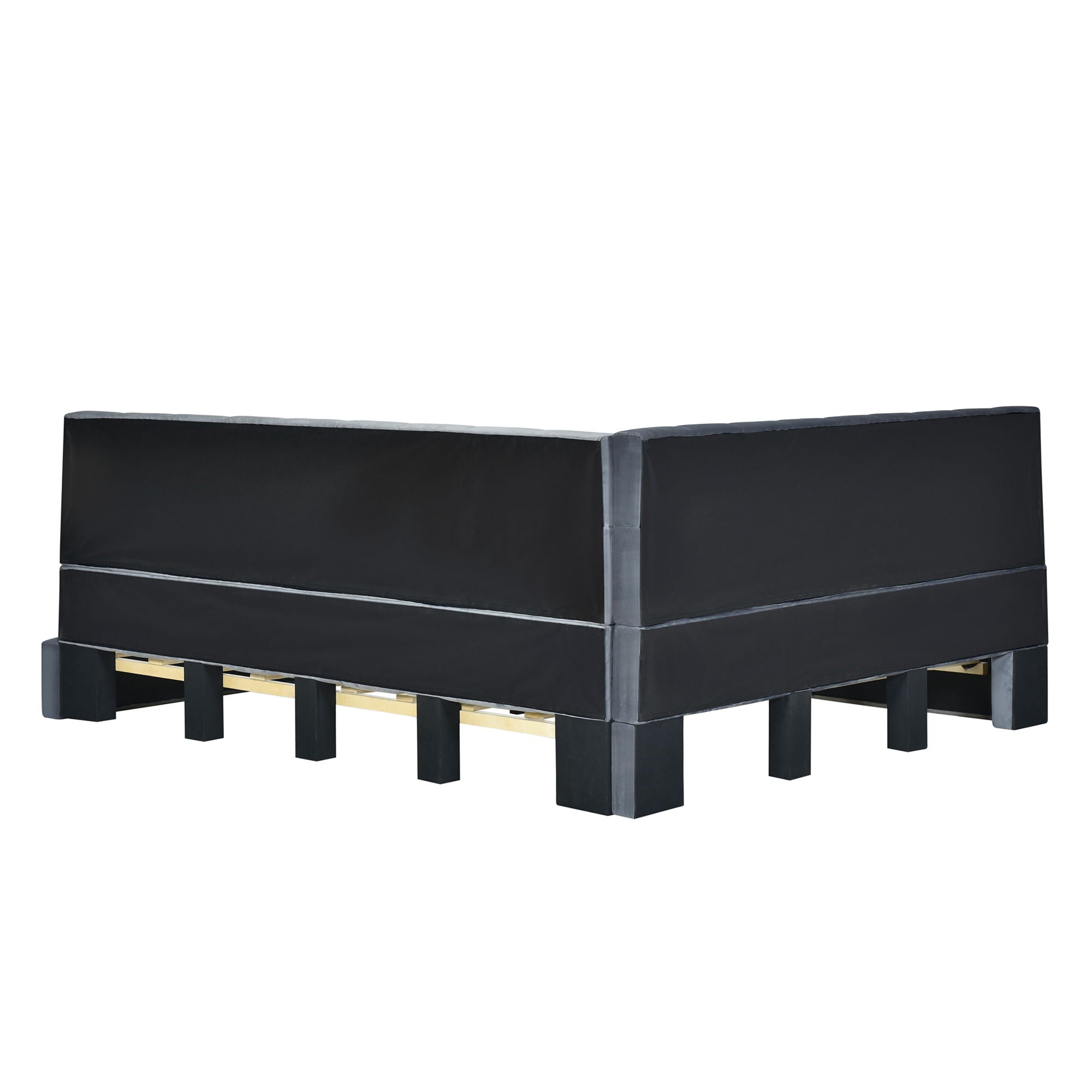 Full Size Upholstered Classic Mid Century Modern Daybed / Sofa Bed Frame, Elegant Design - Gray