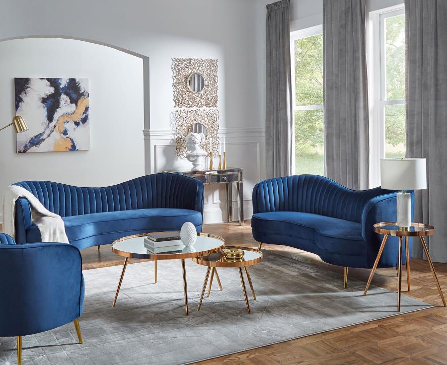 Coaster Fine Furniture Sophia - Upholstered Channel Tufted Sofa Set | Meri Furniture