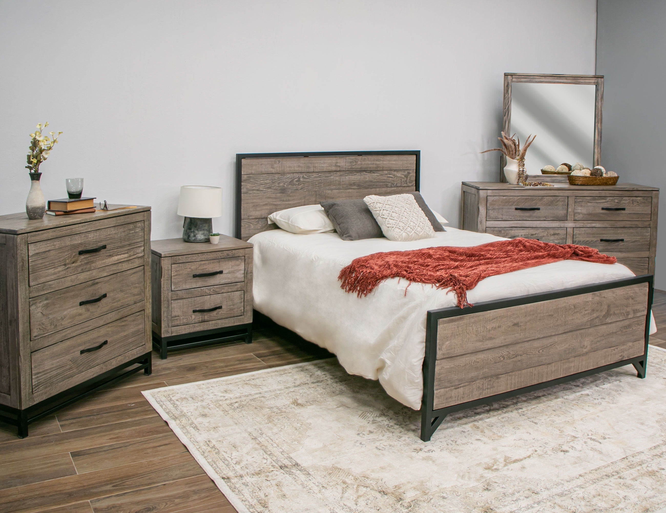 International Furniture Direct Blacksmith - Chest - Truffle Brown / Oil Black | Meri Furniture