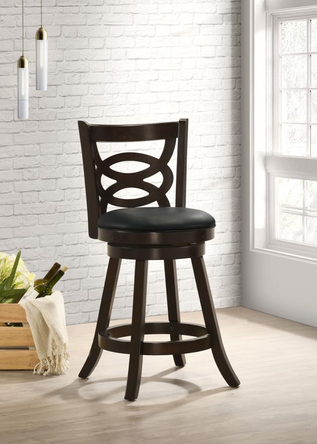 Coaster Fine Furniture Calecita - Wood Swivel Counter Stool (Set of 2) | Meri Furniture