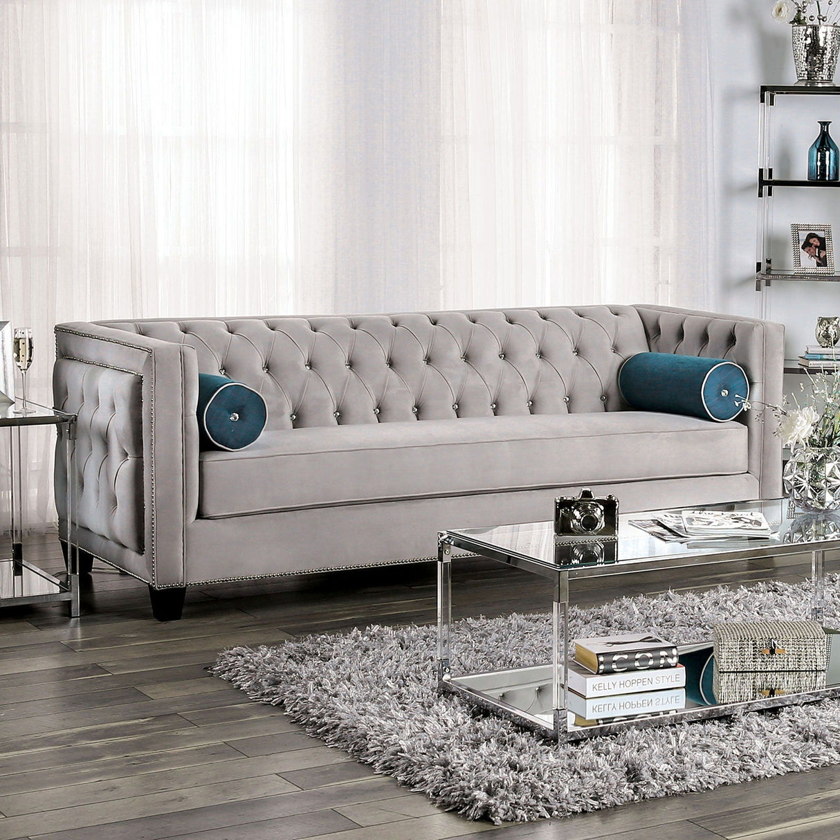Furniture of America Silvan - Sofa - Gray | Meri Furniture