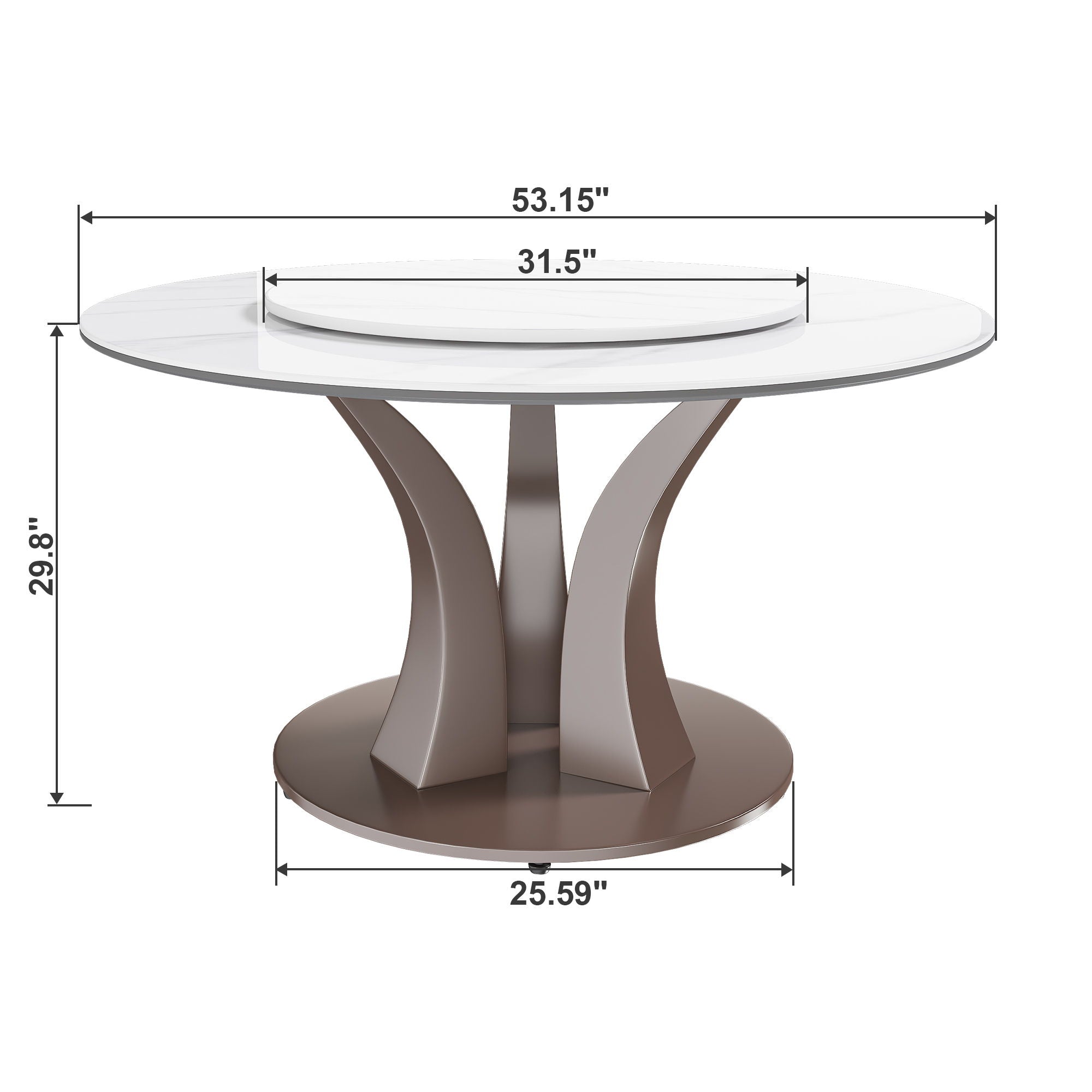 Table With Rotating Tray Scratch & Heat For Kitchen & Restaurant(Table Only - White