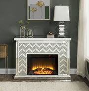 ACME Noralie - Fireplace - Mirrored & Faux Diamonds - 35" | Meri Furniture