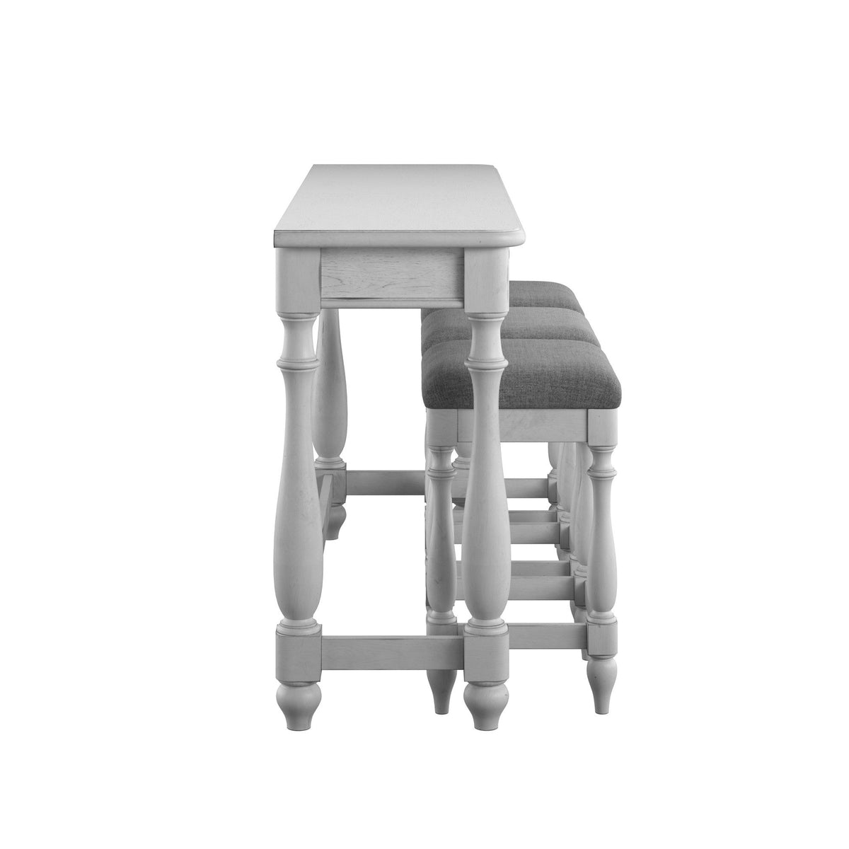 Sofa Table With 3 Stools - Gray