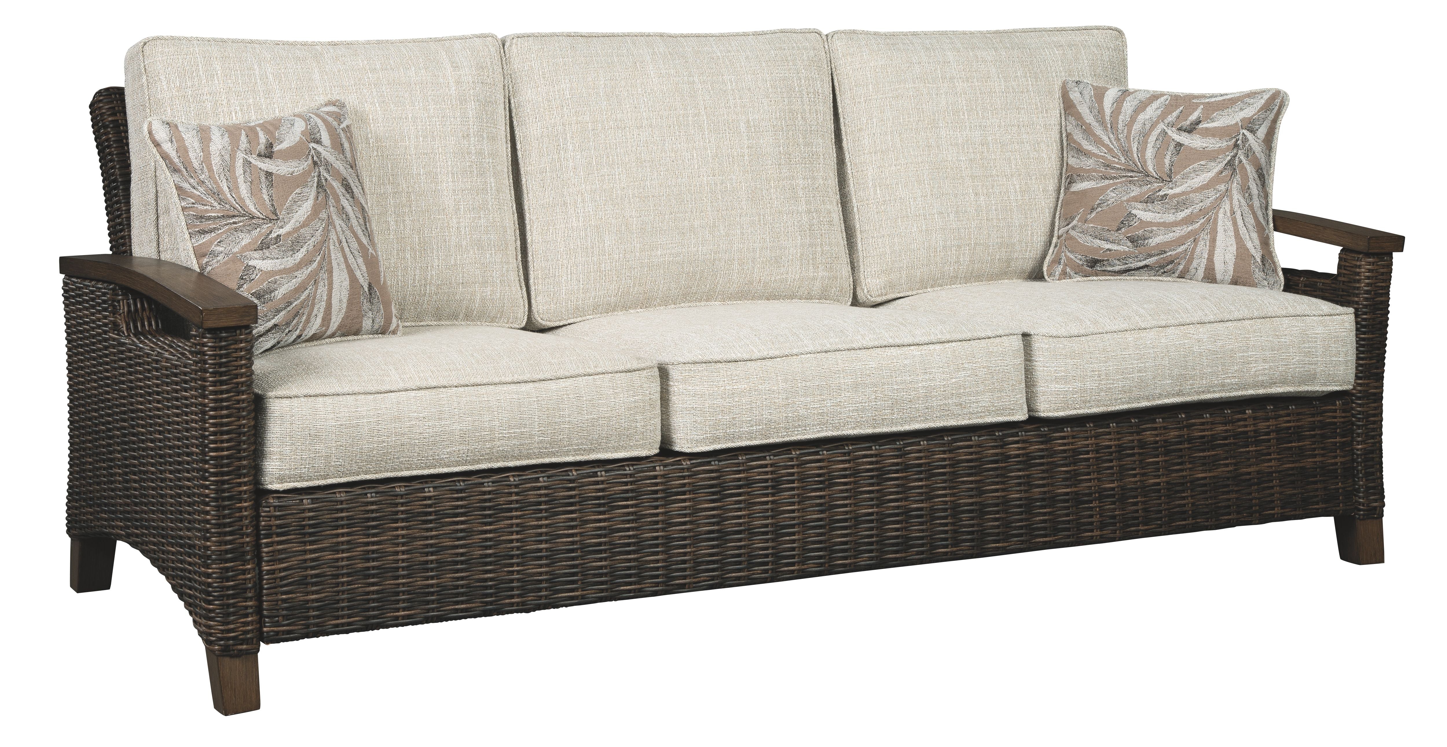 Ashley Furniture Paradise - Medium Brown - Sofa With Cushion | Meri Furniture