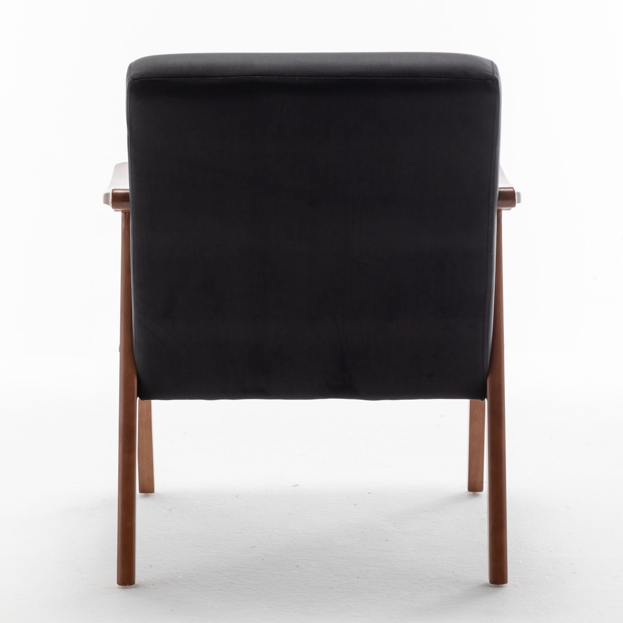 Mid Century Modern Accent Chair With Solid Wood Frame And Extra Thick Backrest