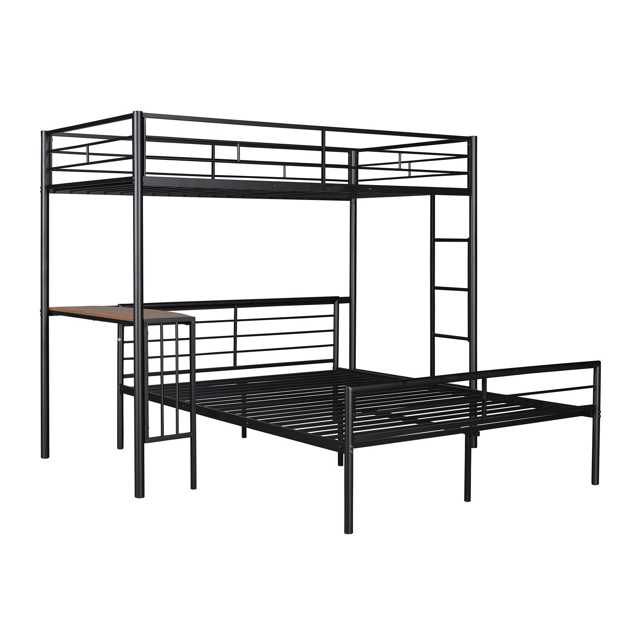 Bunk Bed With Desk, Ladder And Quality Slats For Bedroom