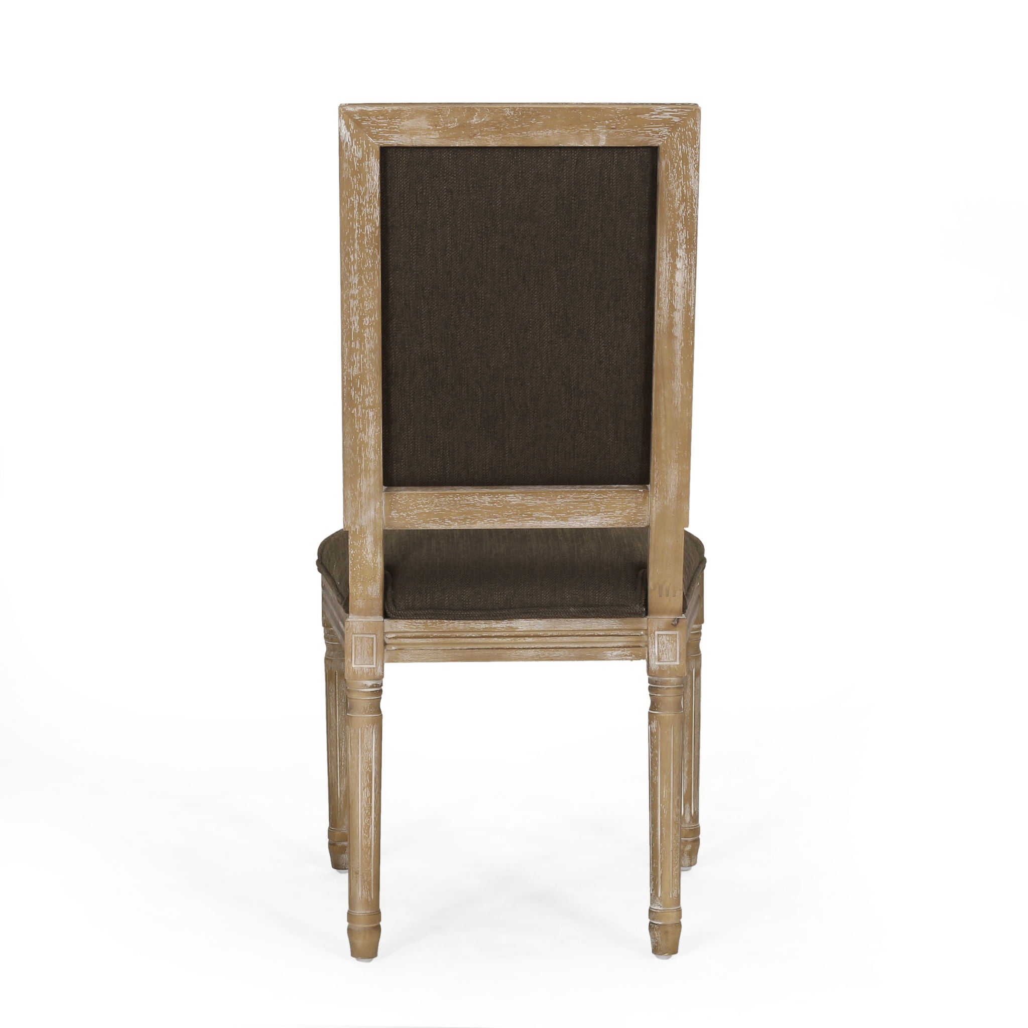 French Country Style Dining Chair With Upholstered Seating And Fluted Legs