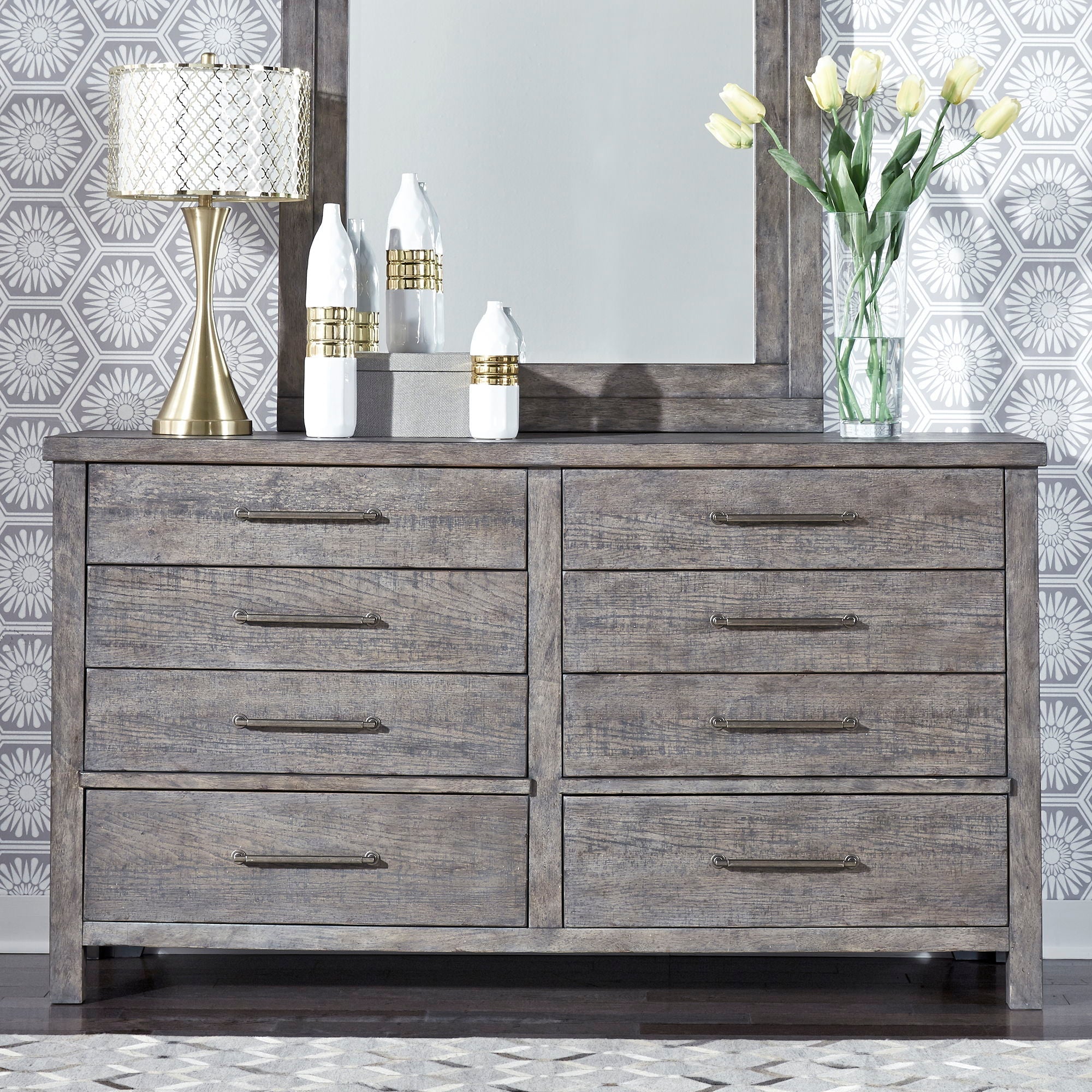 Liberty Furniture Modern Farmhouse - 8 Drawer Dresser | Meri Furniture